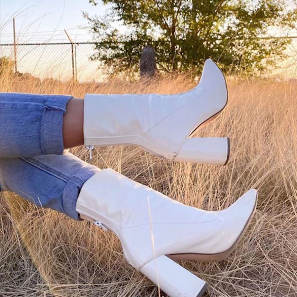 In Disguise White Booties